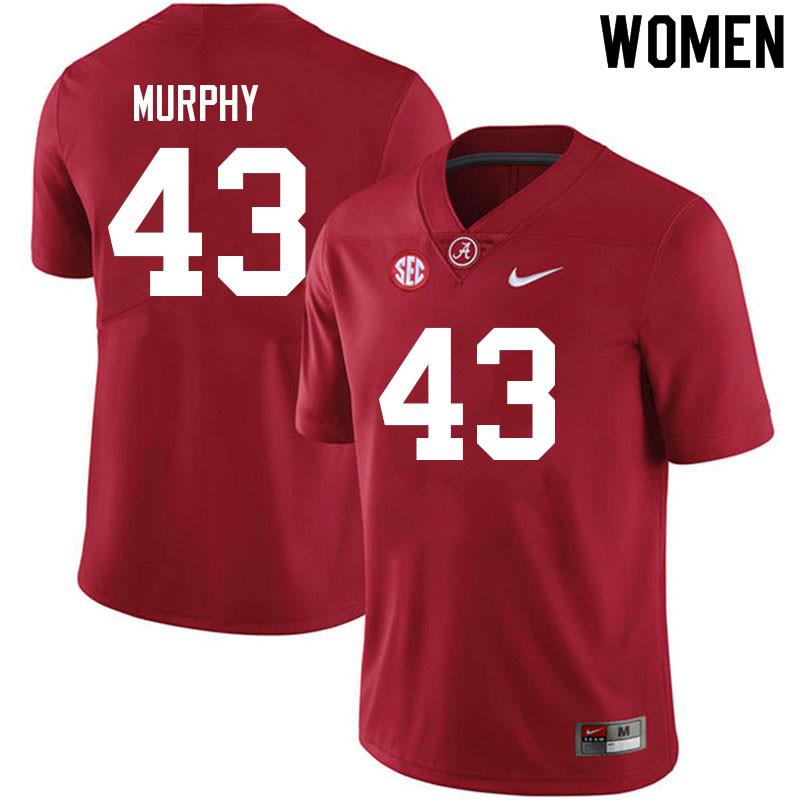 Women #43 Shawn Murphy Alabama Crimson Tide College Football Jerseys Sale-Crimson
